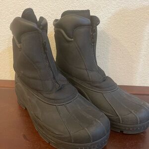 Totes Men's Cassel Waterproof Front Zip Winter Boots Black Size 12 M 12M